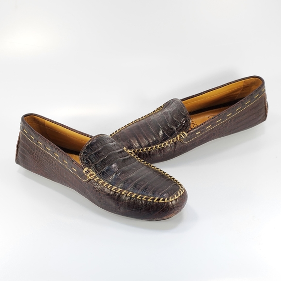 Martin Dingman Crocodile Leather Slip on Loafers - Picture 6 of 8
